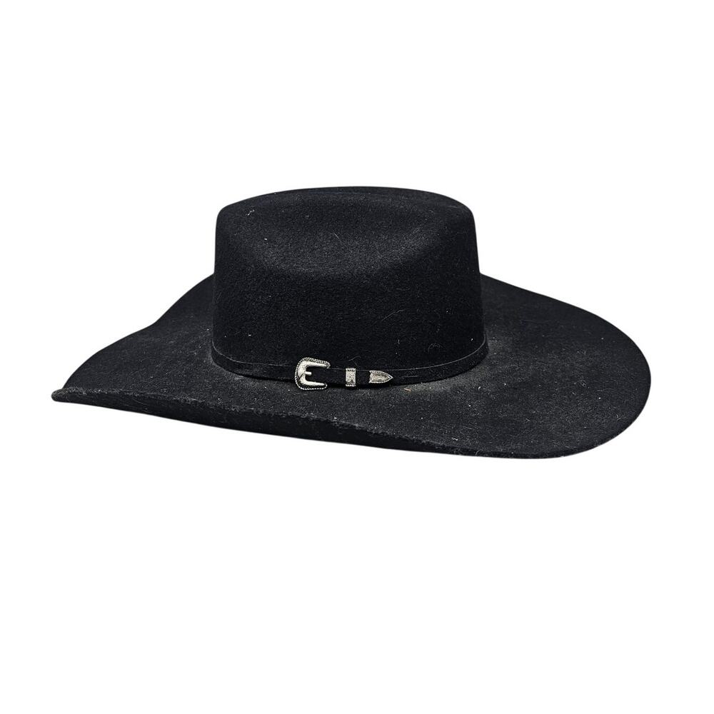 Cavenders 7 3/8 Black Cowboy Western Hat Ranch Collection Rodeo Felt Boho